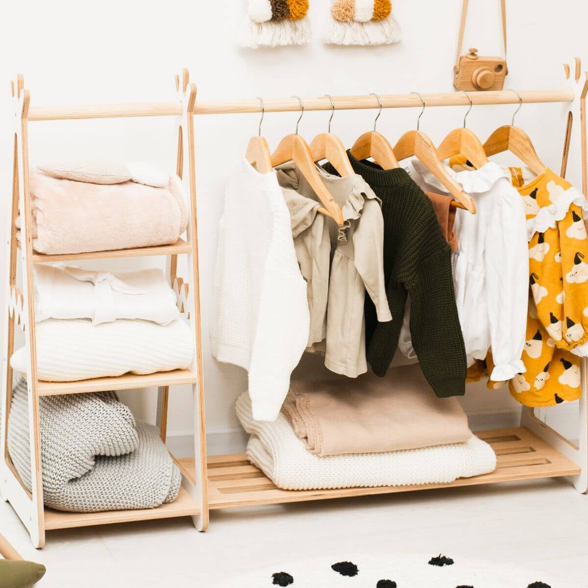 Wooden Children's Clothing Rack Enjoy The Wood