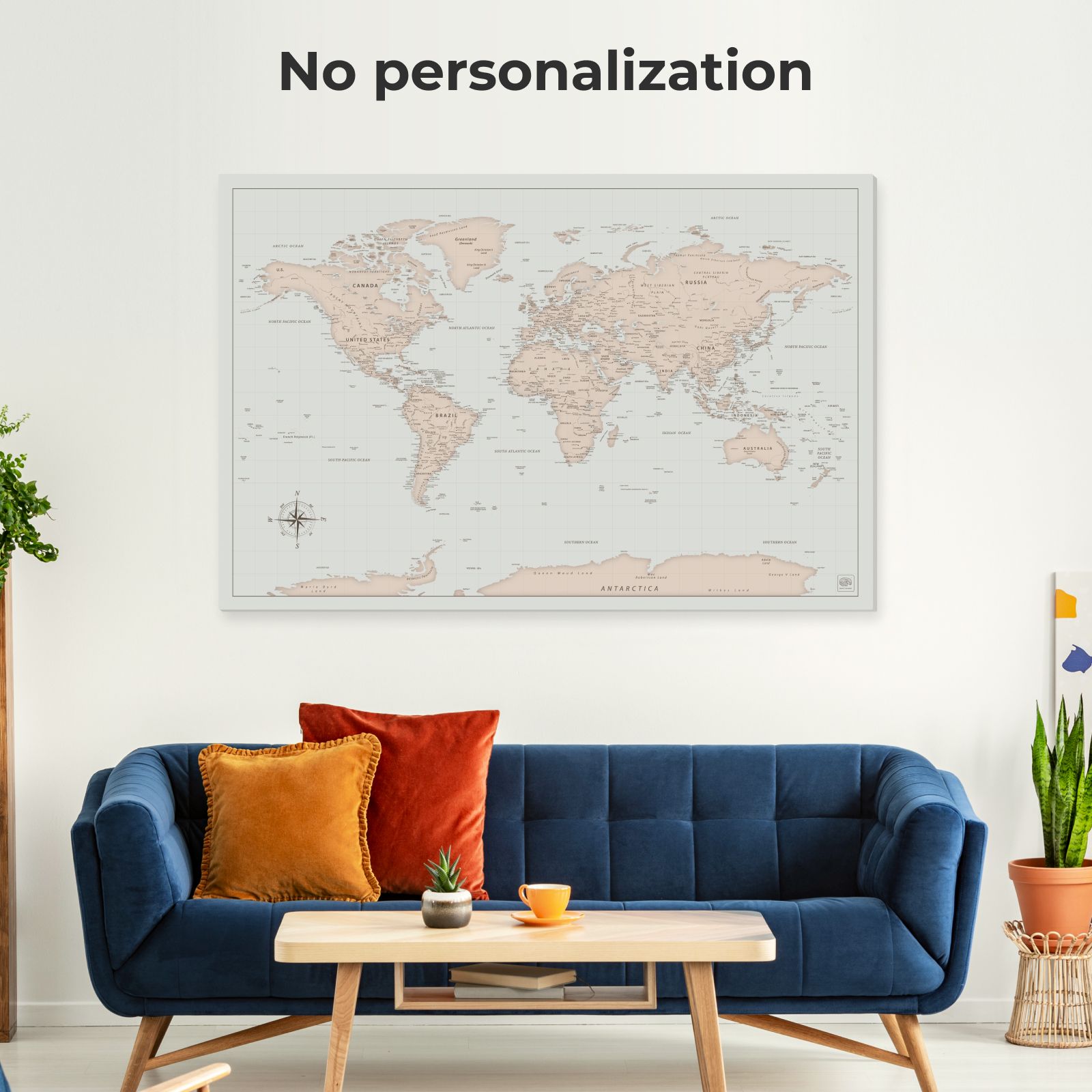 world push pin travel map on canvas