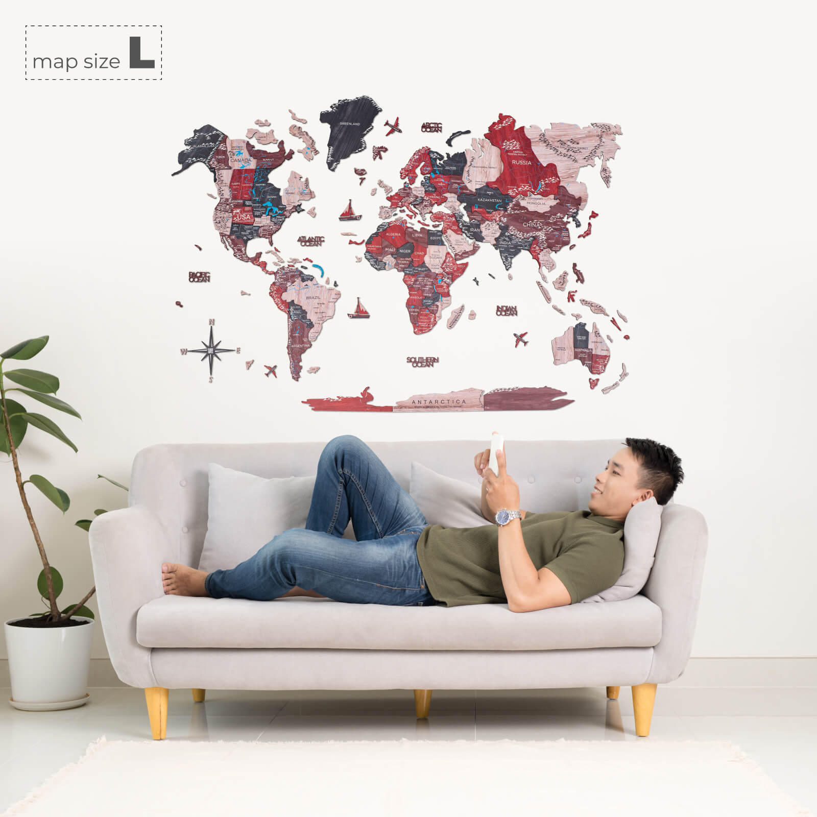 world map colorful art