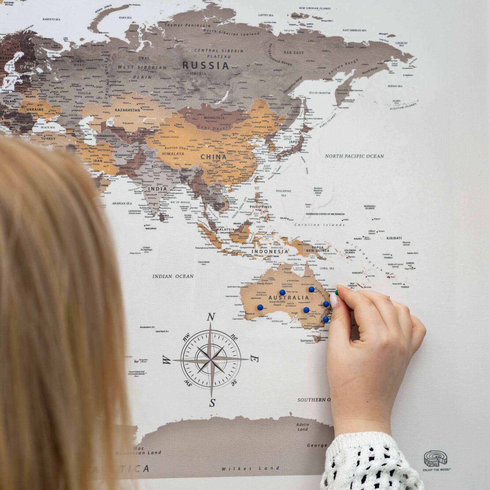 world map pin board