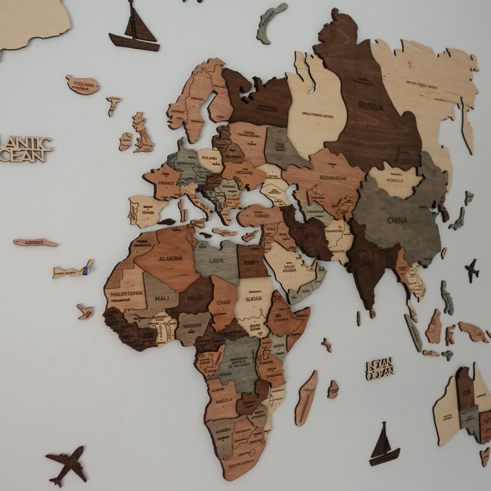 3D Wooden World Map Smoke ‣ Enjoy The Wood ‣ Order Now