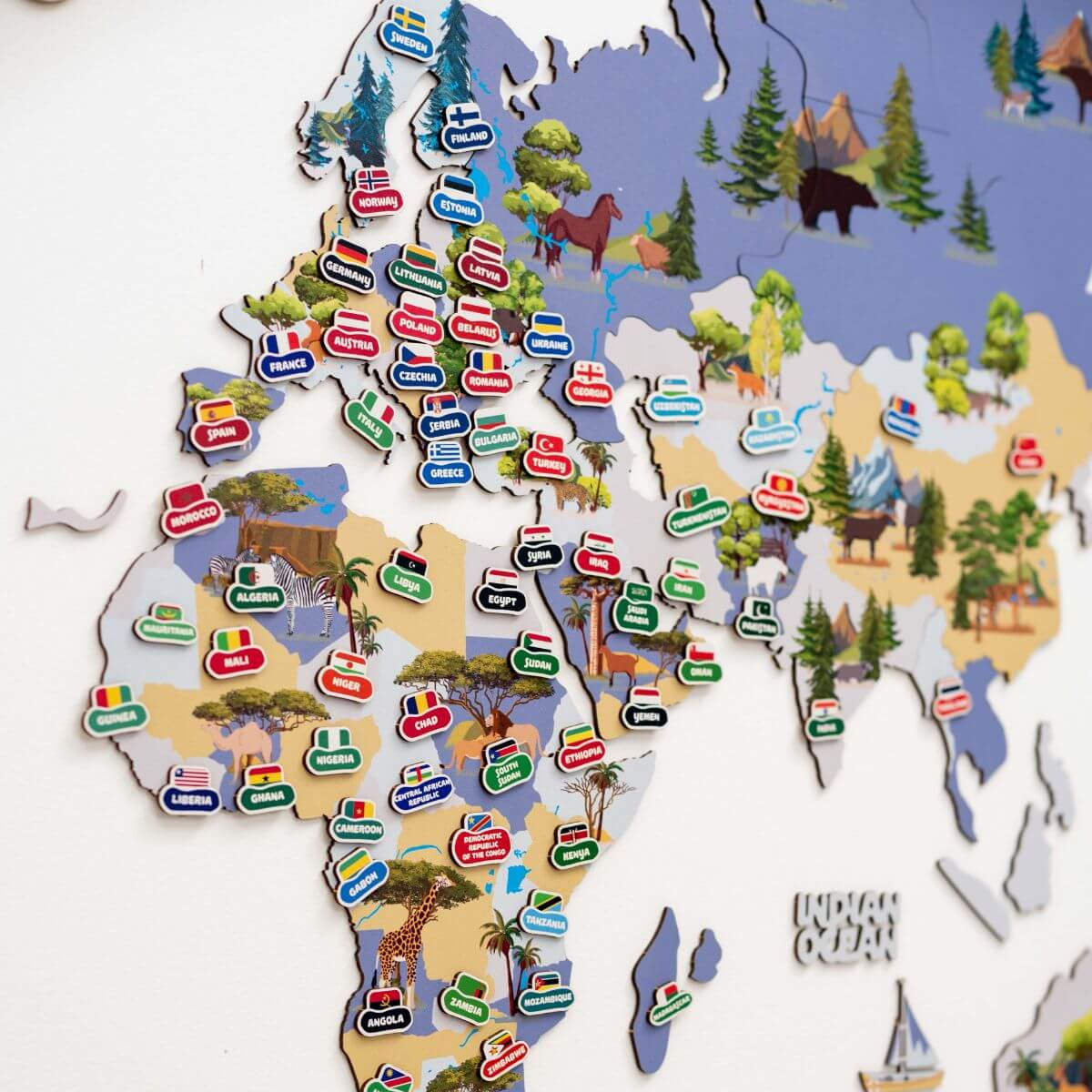 animal world map nursery