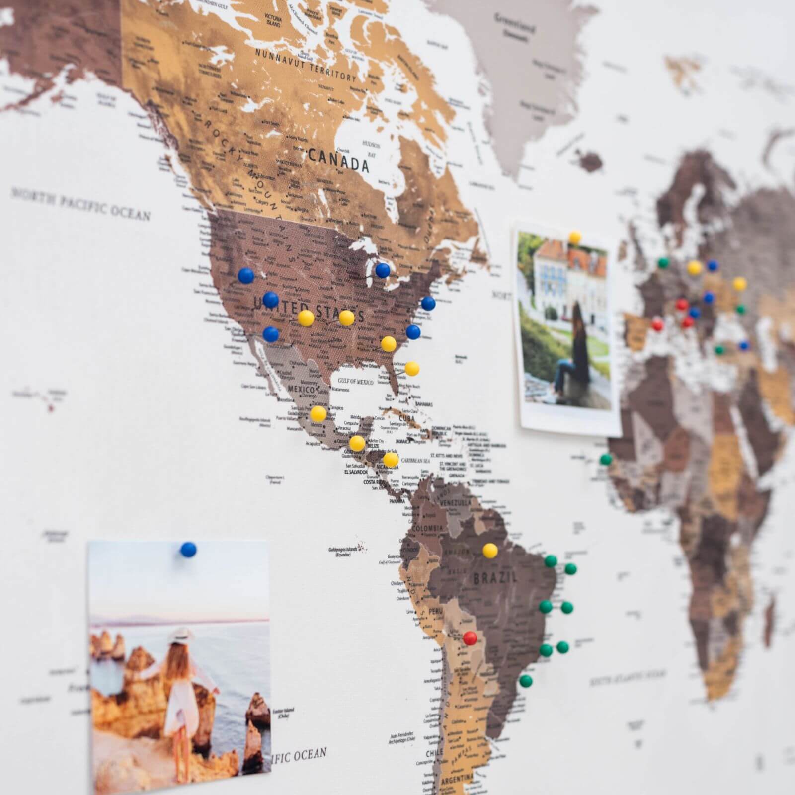 world map pin board