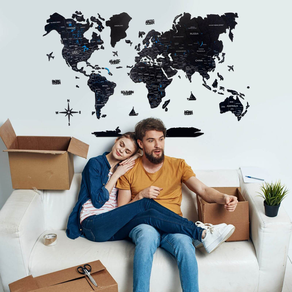 2D Wooden World Map Midnight from Enjoy The Wood ‣ Good Price, Reviews ...