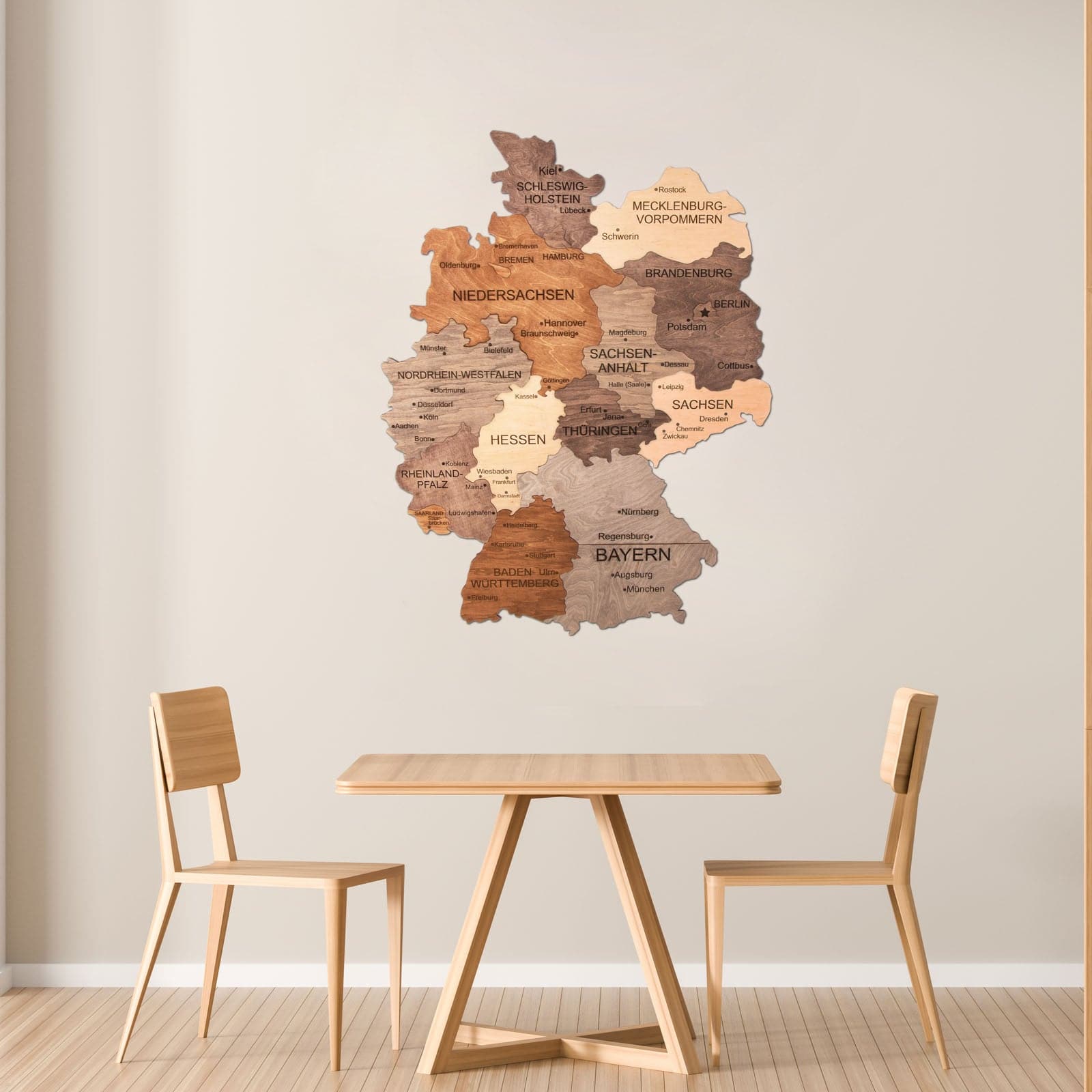3D Germany Wooden Map Multicolor by Enjoy The Wood 