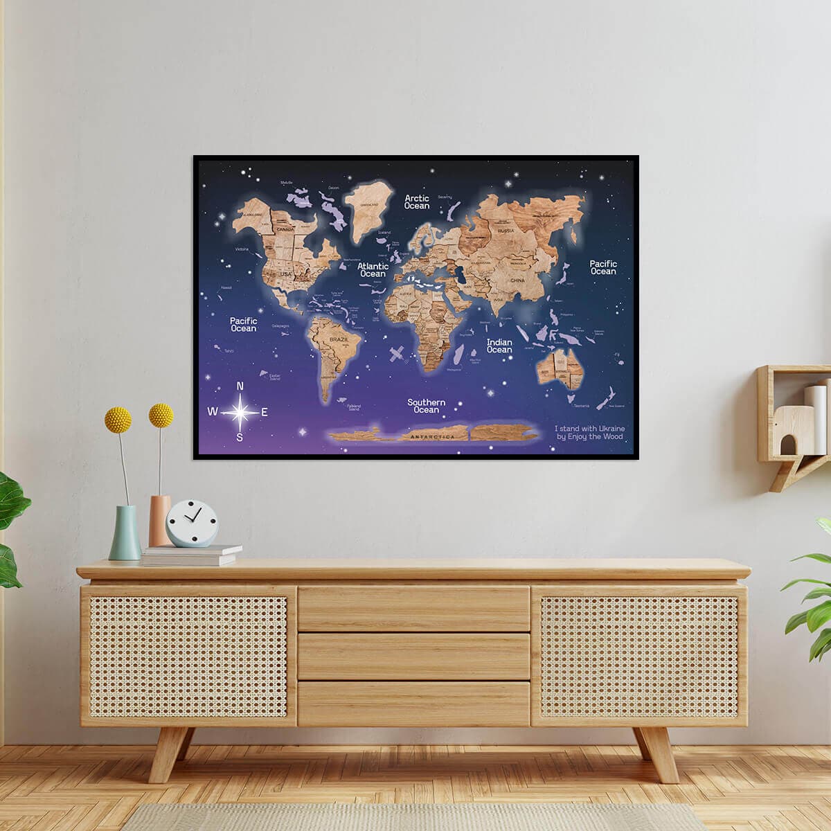 3D panel world map