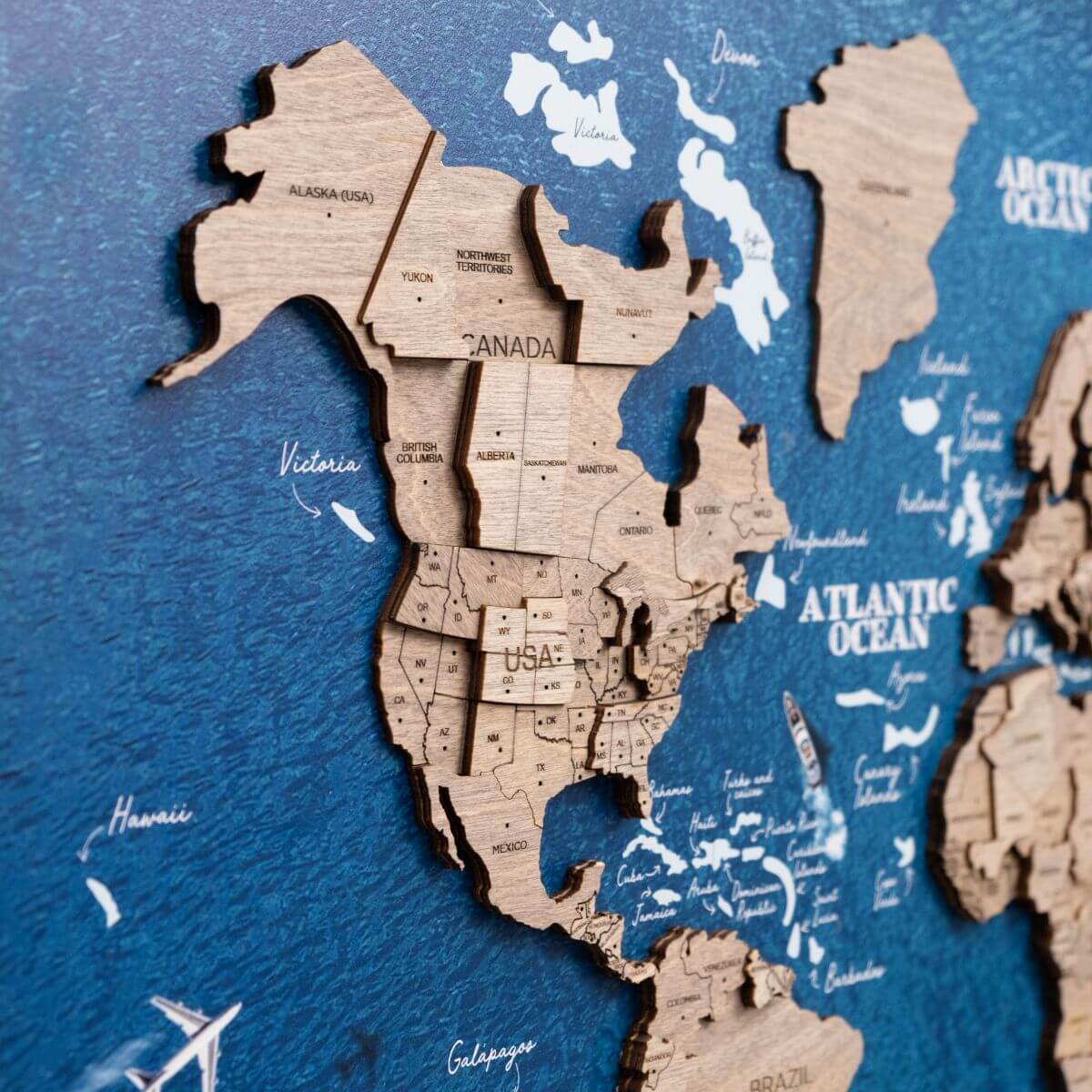 The first-ever 3D Wooden World Map to chart your travels - Yanko