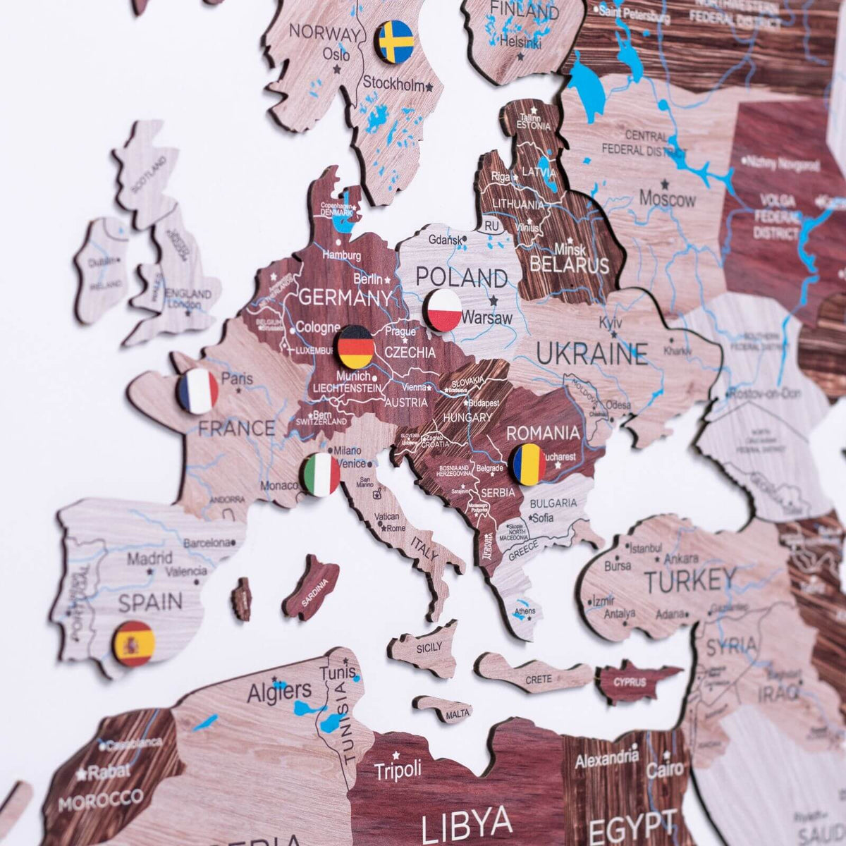 2D Wooden World Map Cappuccino from Enjoy The Wood