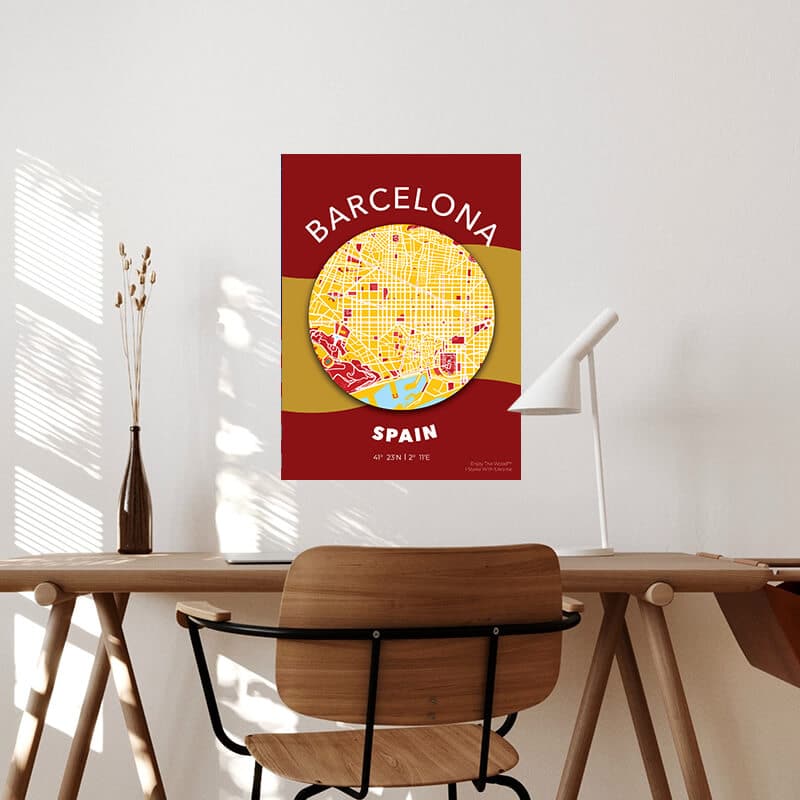 Conjunto de carteles Mapa de la ciudad: Barcelona, ​​París, Nueva York