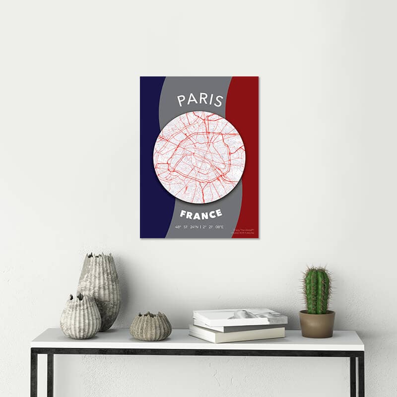 Conjunto de carteles Mapa de la ciudad: Barcelona, ​​París, Nueva York