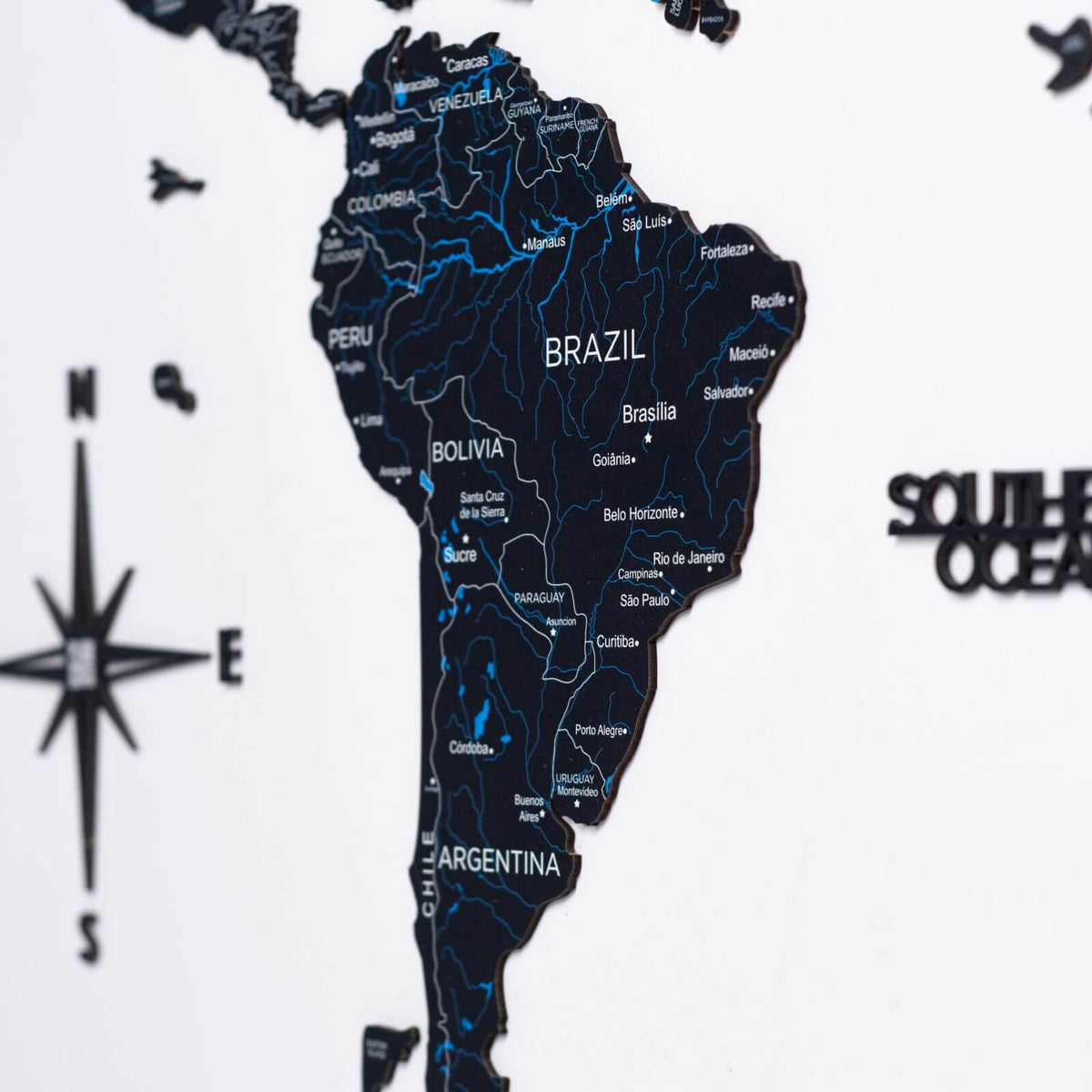 2D Wooden World Map Midnight from Enjoy The Wood ‣ Good Price, Reviews ...