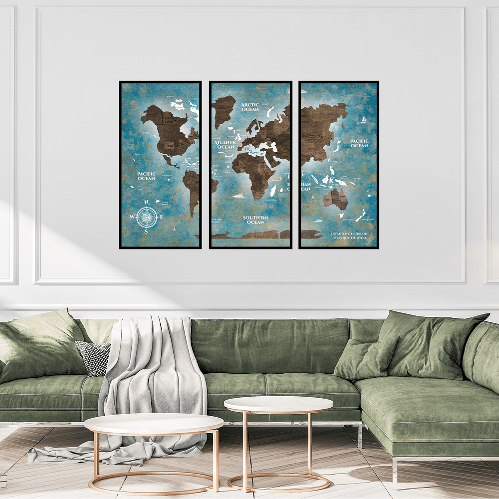 Fibreboard Map of The World | Unique Wall Decor in Enjoy The Wood ...