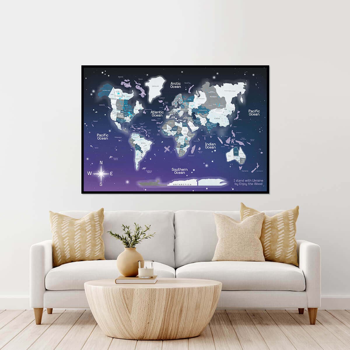 panel world map