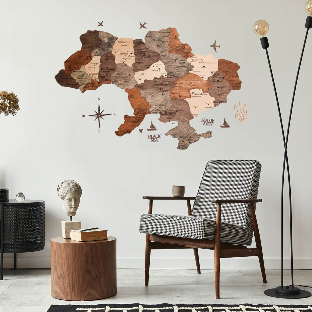 Wooden Map Ukraine