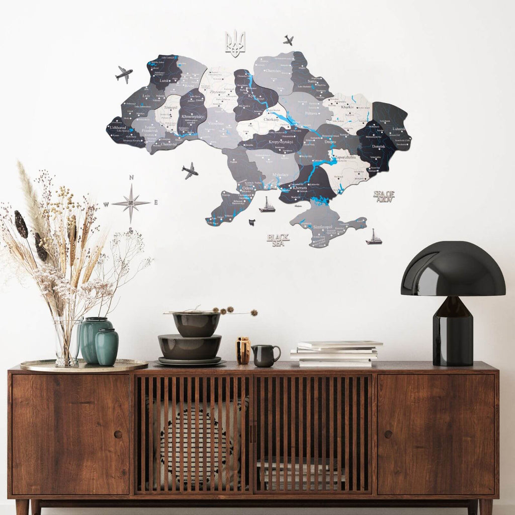 Wooden Map Ukraine Nordik