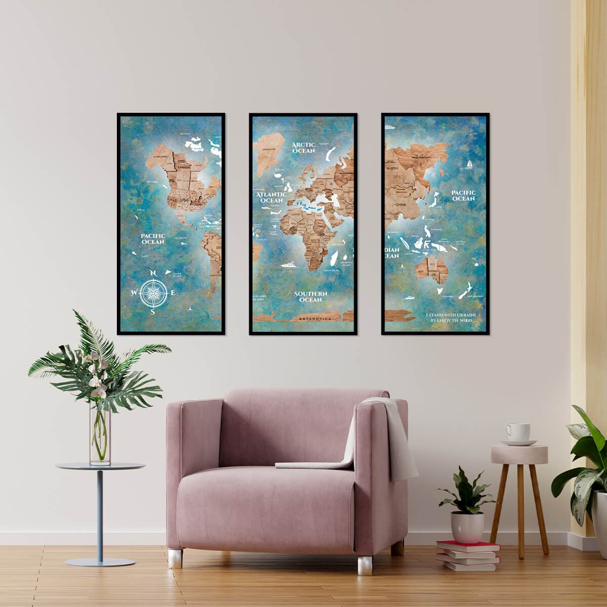 large triptych wall art