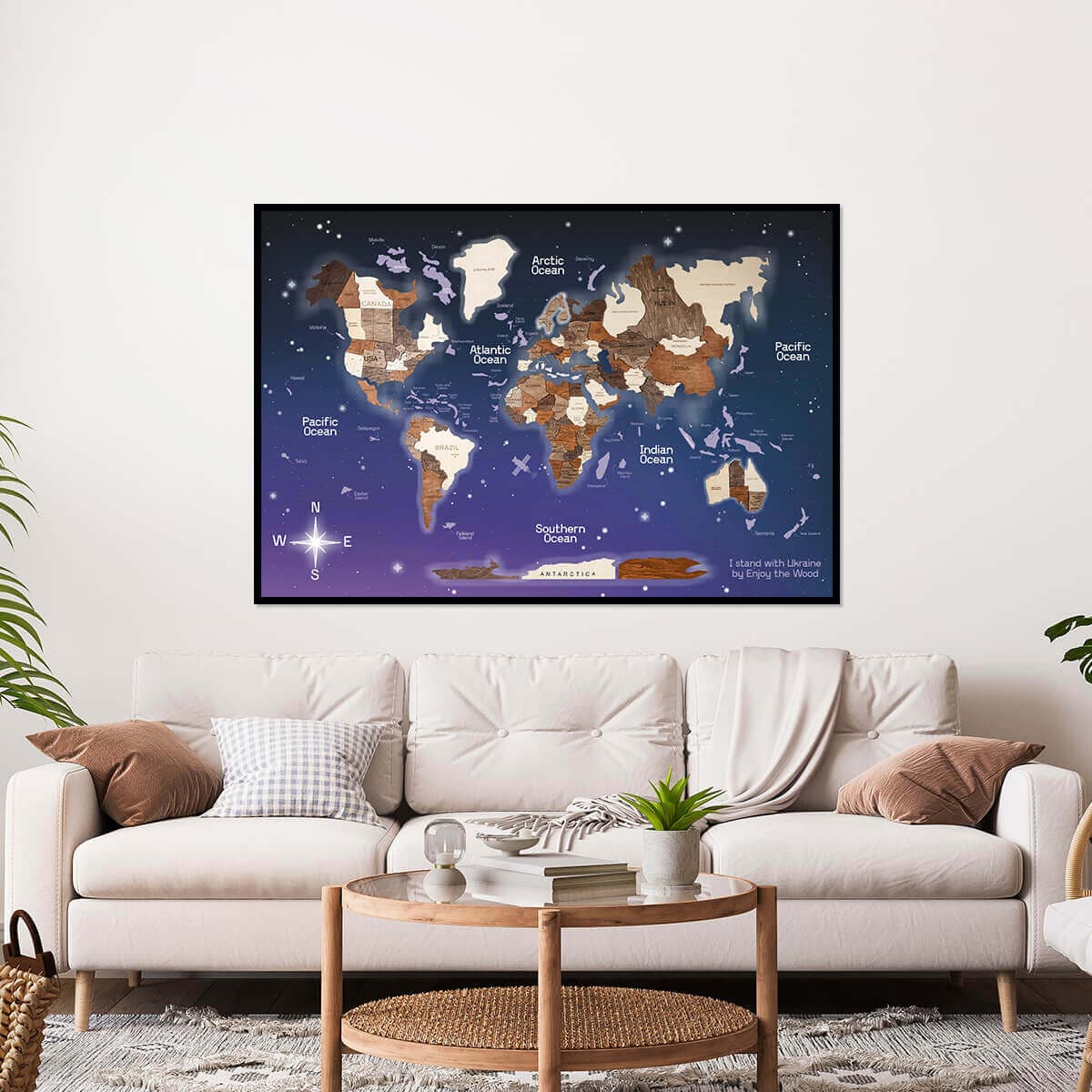 3D Wooden Panel World Map Multicolor from Enjoy The Wood ‣ Good Price,  Reviews